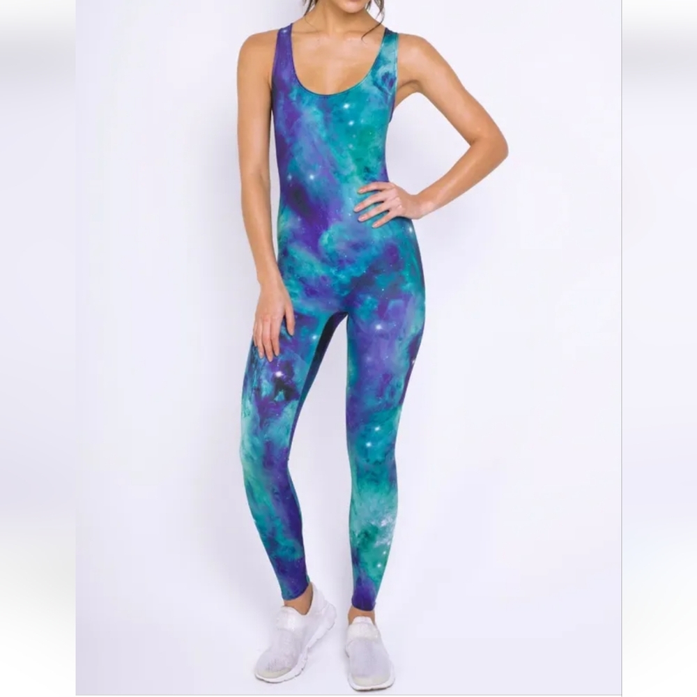 Blackmilk galaxy teal heroine catsuit